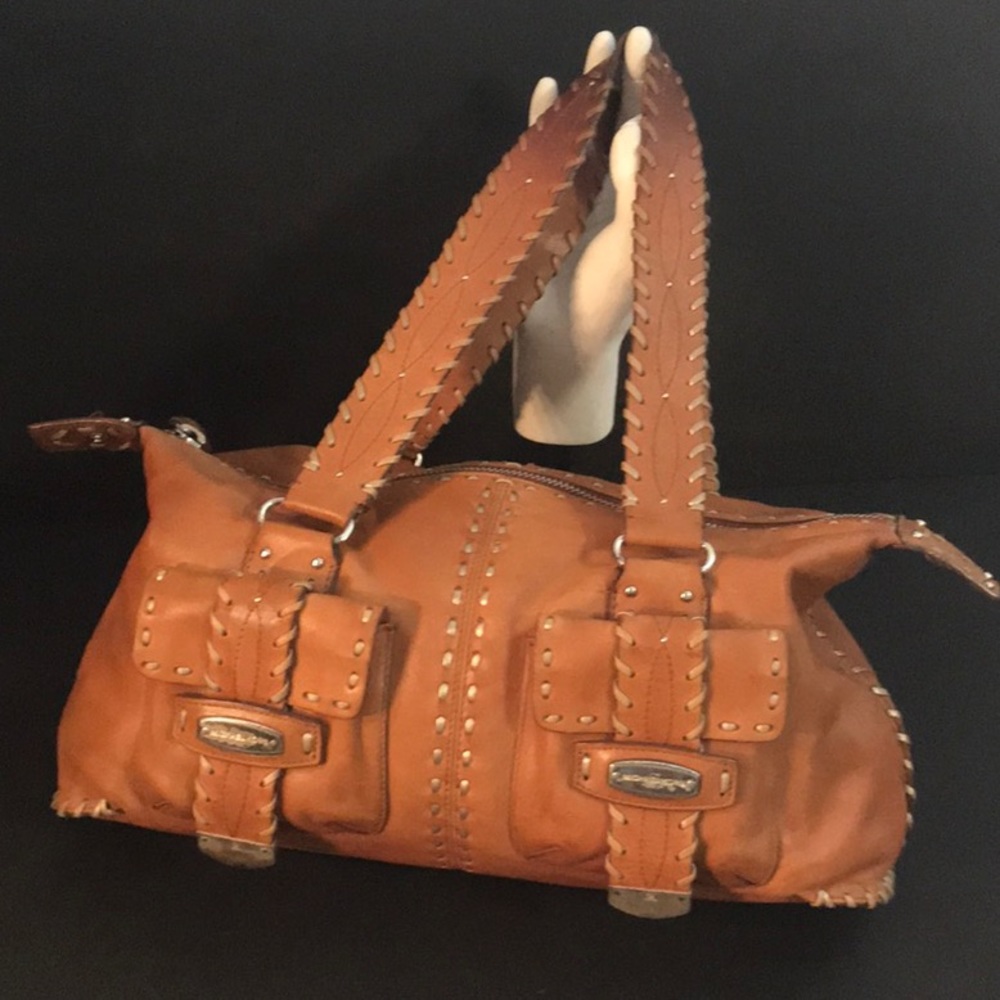MICHAEL KORS STUNNING 100% LEATHER BOHO BAG WITH TOP STITCHING